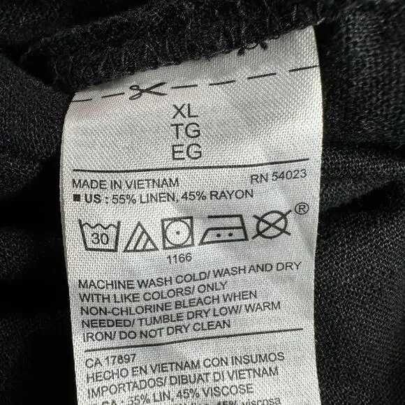 Old Navy BLACK JACK Sz X Large Linen Blend Button Front Sleeveless Maxi Sundress - Picture 7 of 8